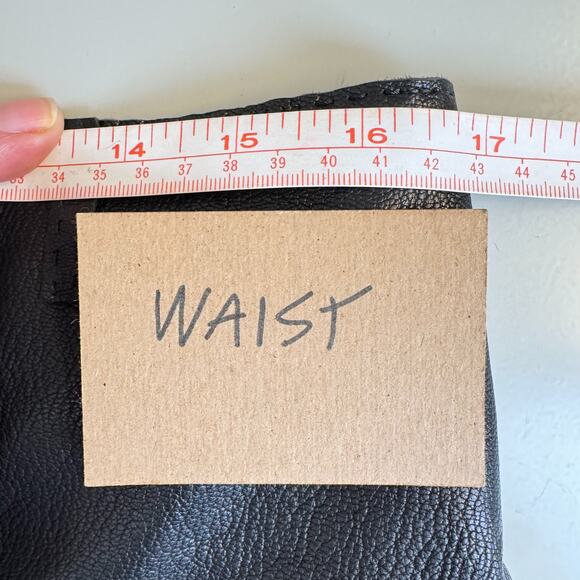 Vintage Jean Paul Gaultier Wool Leather Skirt Size 12 Black White Knee Length - Picture 8 of 10